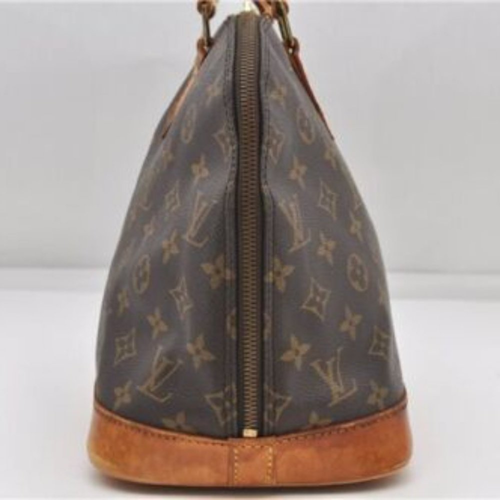 Vintage Louis Vuitton Alma Monogram Leather Handbag Satchel Brown Tan Gold EUC - Picture 14 of 15